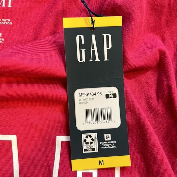 NEW Gap Logo Pink and White Short Sleeve Tee Shirt T Shirt Size Medium M - Picture 8 of 9